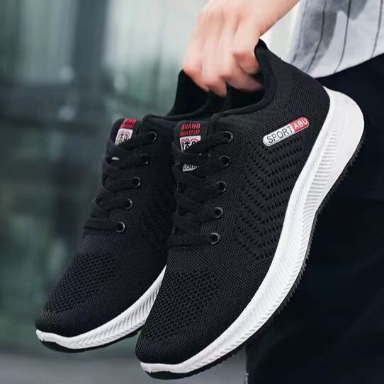 Men's Shoes, Comfortable and Breathable Fly-Knit Men's Shoes, Fashionable and Versatile Thick-Soled Running Shoes, Men's Foreign Trade Casual Sports Shoes