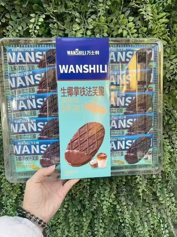 万士利法芙脆饼干 生椰拿铁黑巧黄油味薄脆饼干 办公室休闲零食|undefined