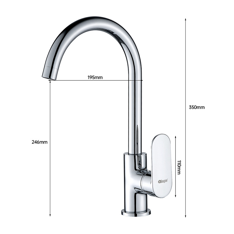 ZYIKM una por una cocina todo cobre grifo frío y caliente fregadero doméstico fregadero único a prueba de salpicaduras frío