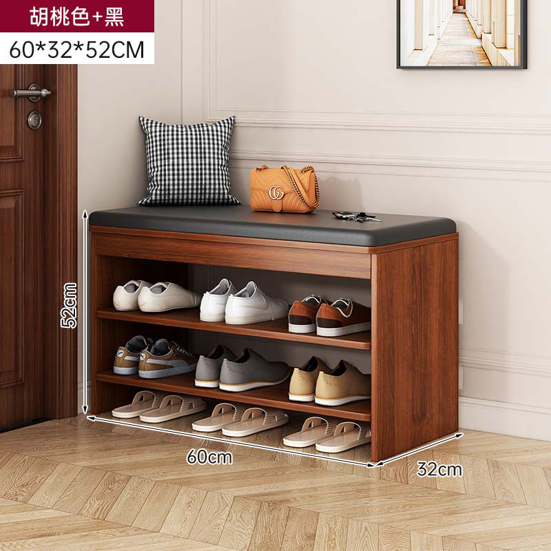 Taburete de cambio de zapatos en la puerta del armario de zapatos doméstico, asiento de asiento integrado, cojín de paquete blando, estante de zapatos, sala de estar, puerta de entrada para usar taburetes de zapatos