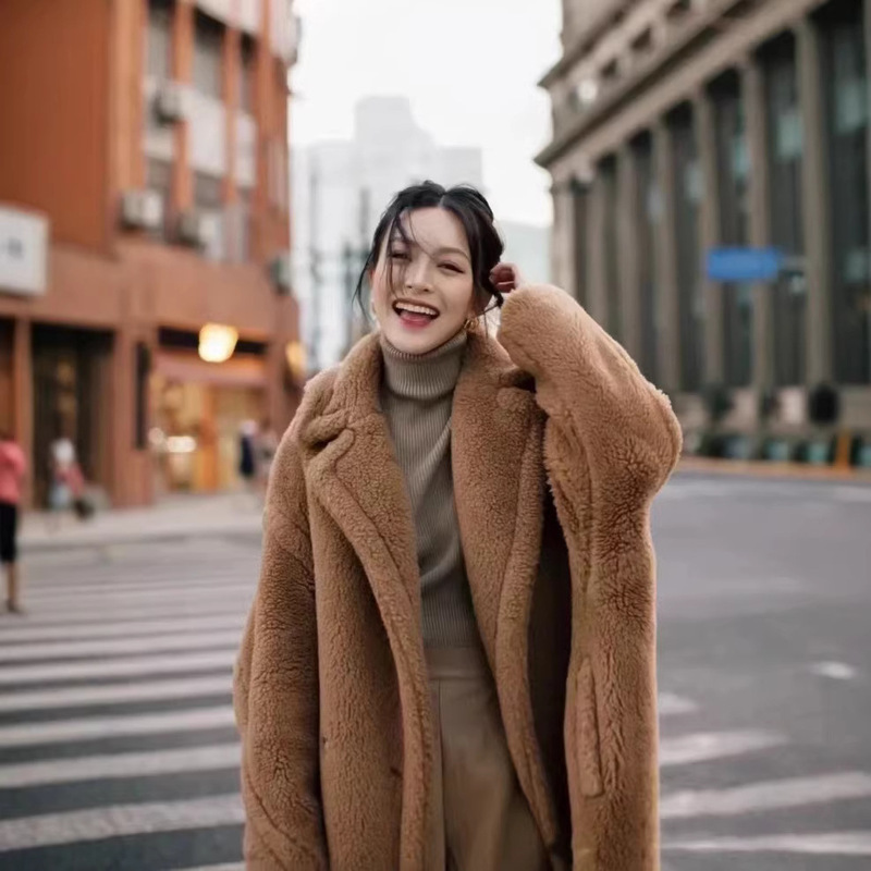 2025 Autumn and Winter New m Brand Cocoon-Shaped Teddy Bear Coat Women's Oversized Alpaca Fur Coat Mid-Length 2025 Autumn and Winter New m Brand Cocoon-Shaped Teddy Bear Coat Women's Oversized Alpaca Fur Coat Mid-Length