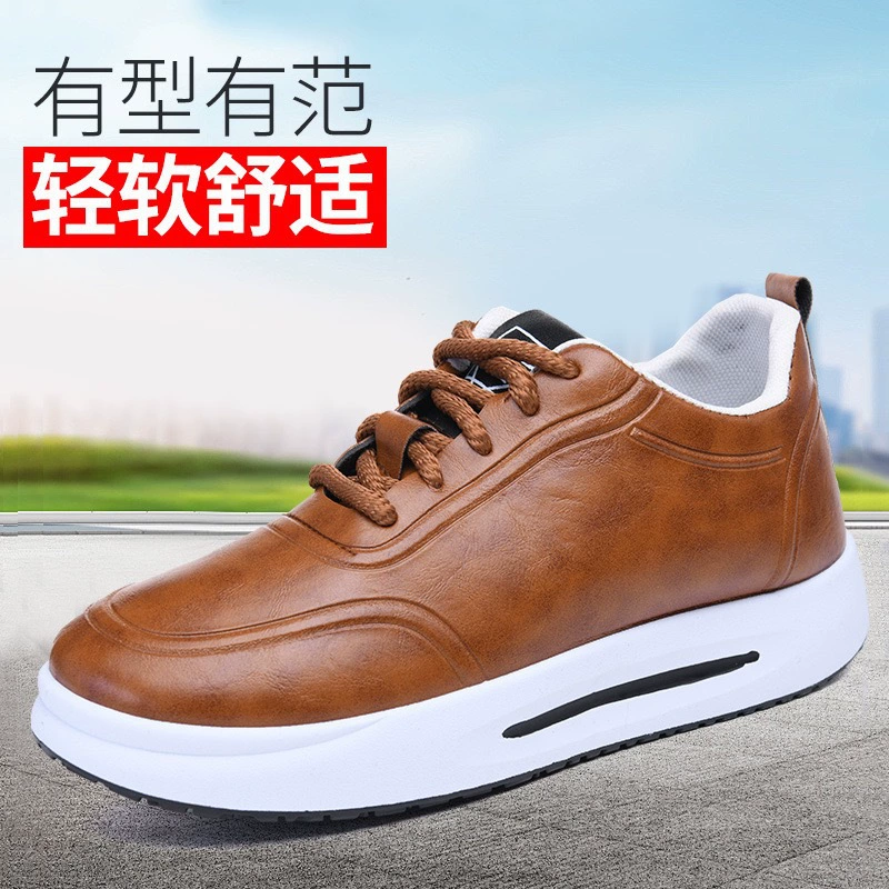 Мужская обувь с толстой подошвой 2025 весна и осень новый сплошной цвет универсальная спортивная повседневная обувь мягкая подошва пап обувь мужская внешняя торговля оптом