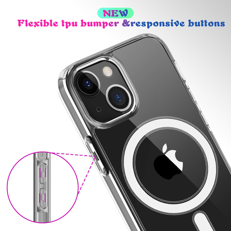 Suitable for Iphone 13 mini 5.4 Transparent Magnetic Phone Case magsafe All-inclusive Acrylic Protective Case