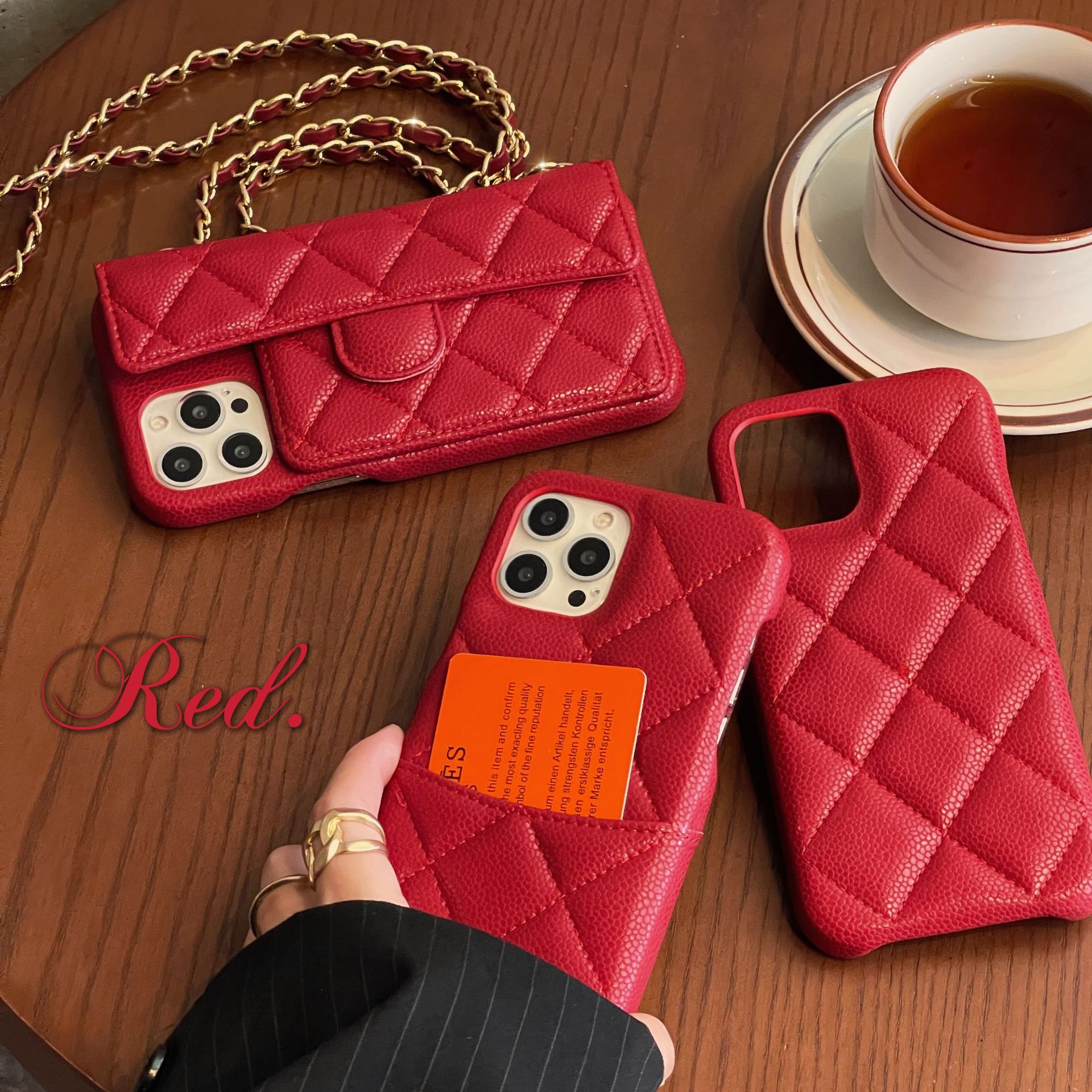 Lambskin Solid Color Business Basic Simple Style Phone Cases Phone Accessories display picture 8