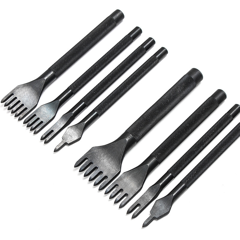 Cuero hecho a mano DIY corte de diamante flor negro varilla corte de diamante imitación corte de diamante japonés mano costura punzonado herramienta mango redondo corte de diamante