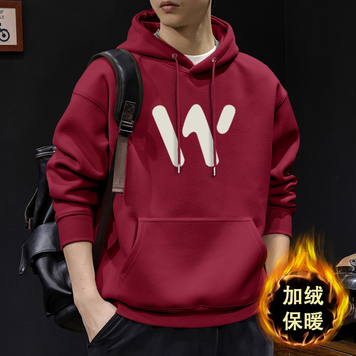 América pesada sudadera encapuchada hombre otoño invierno acolchado marca de moda retro suelta chaqueta superior adolescente