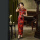 Grandma's and Mom's Dress: Improved Suzhou Silk Red Cheongsam, Mulberry Silk Summer Women's Long 2024 Peony Flower
