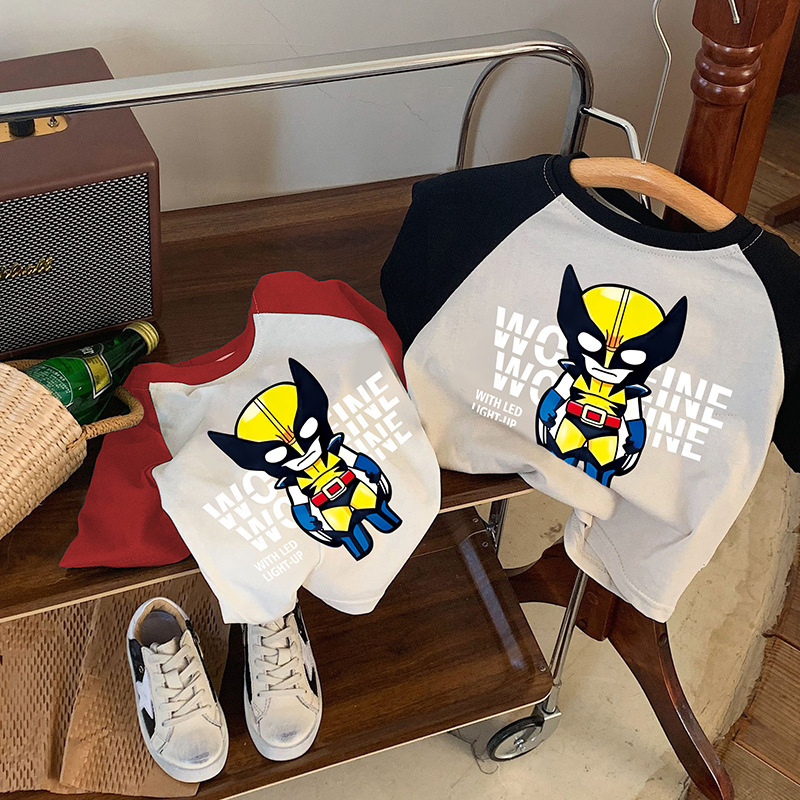 Pure Cotton Kidsren's Cute Baby Cartoon Anime Short-Sleeved T-Shirt Summer 2026 New Style Tops for Small and Medium-Sized Kidsren, Boys and Girls