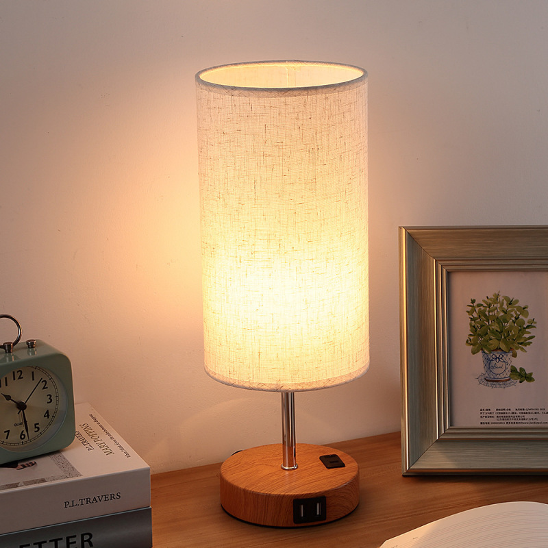 クロスボーダー電気スタンドタッチライトUSB充電電気スタンドLED三段調光寝室ベッドヘッドランプ布芸装飾小電気スタンド|undefined