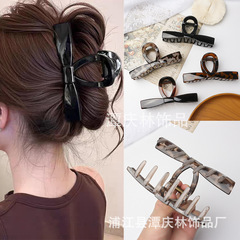 蝴蝶结复古大号抓夹女2025新款高级感鲨鱼夹后脑勺发量多爆款发饰