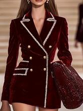 N 59635 Velvet Gold Trim Blazer Skirt �ƺ�˿����װȹ ר