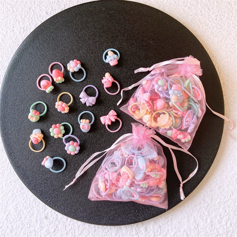 Cute children's small universal hair rope, hair accessory, 40 pieces