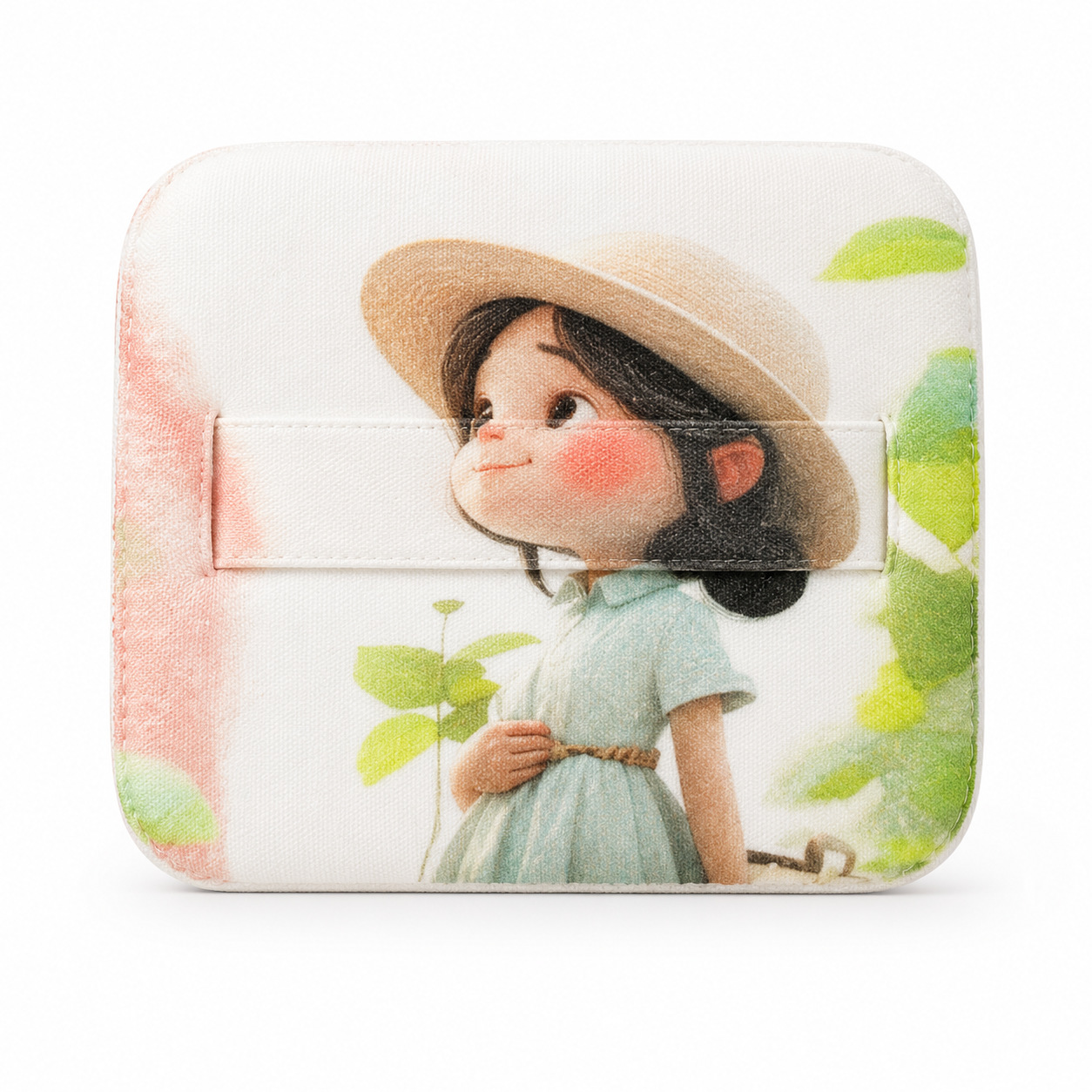 Puff de algodón de azúcar cuadrado personalizado de fábrica no come polvo personaje de dibujos animados maquillaje esponja cojín de aire impresión patrón de logotipo