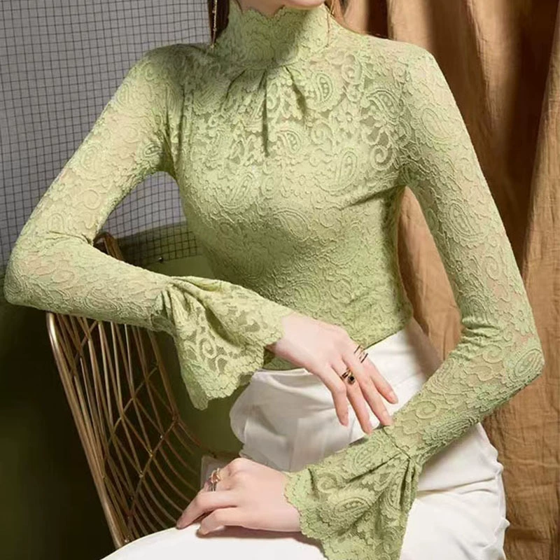 Demi-season silk megaphone, high collar
