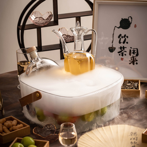 IYR7 Summer Stove Ice Tea Tool Cold Brew Pot Glass Teaware Accessories Vessels Teapot Spring Boiling Sealed Ice Tea Pot