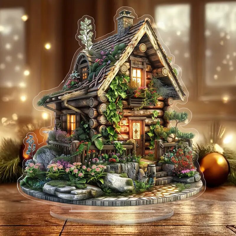 Navidad transfronteriza tren parque de atracciones 2D acrílico plano impermeable decoración de escritorio sala de estar decoración