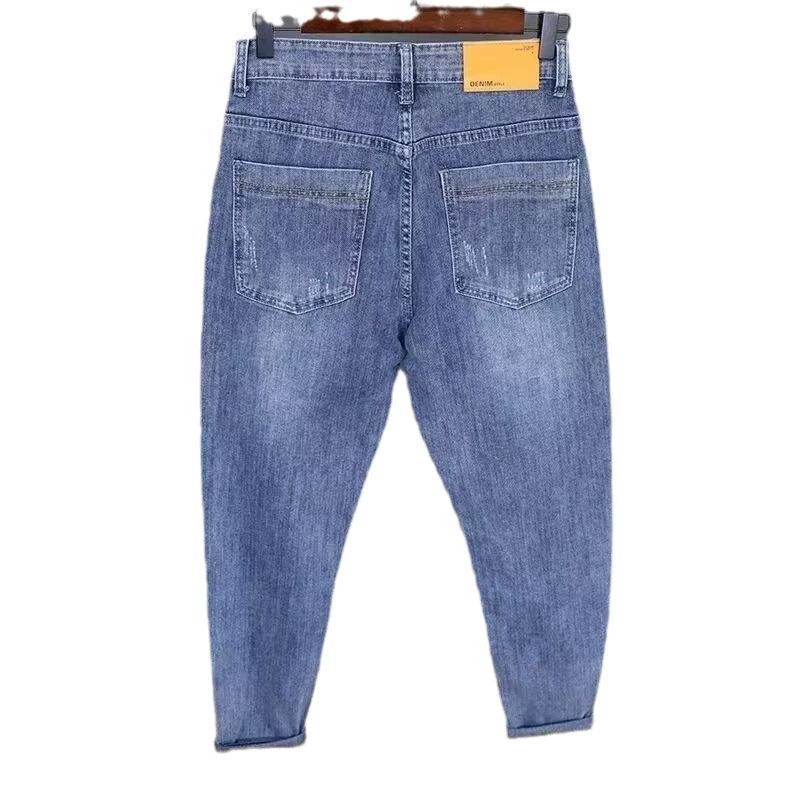 Jeans, summer trousers, 2024 years, oversize