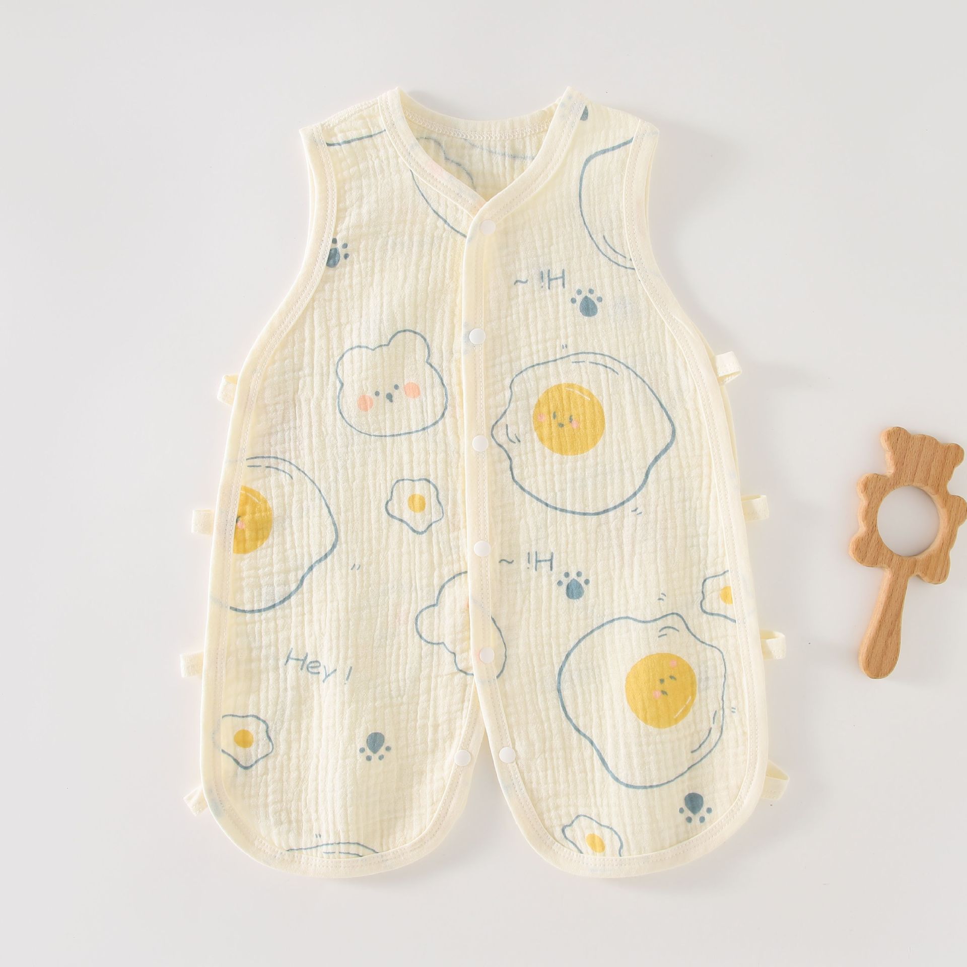 Summer Pure Cotton Pipa Clothes Baby's Body Clothes Double-Layer Breathable Gauze Thin Vest for Newborns and Young Children