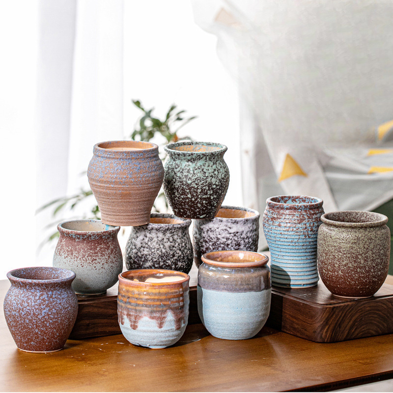 多肉花盆陶瓷法师老桩盆大口径北欧简约多肉花盆套装组合
