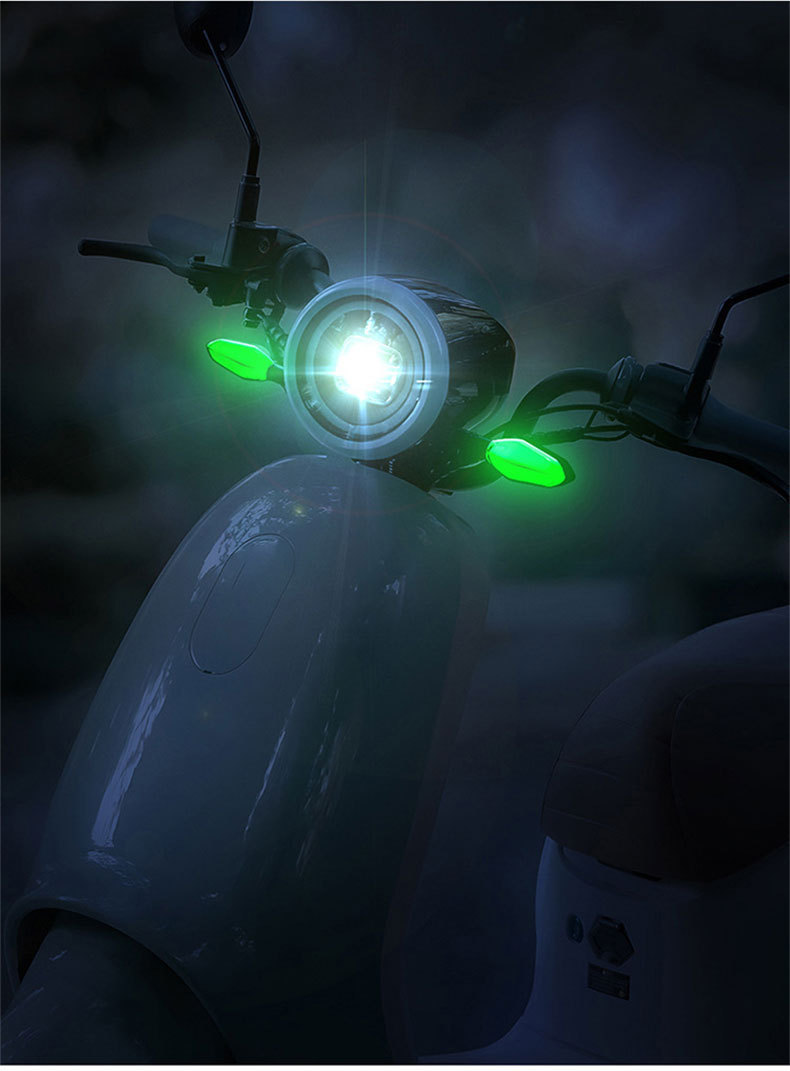In-stock 12V motorcycle projector turn signal light, high-brightness, clear, colorful LED tail light, magnetic color-changing turn signal light