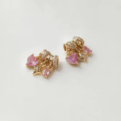 DIY Crystal Bracelet Necklace – Zərgərlik ara hissələri - champagne-color-pink-gemstone