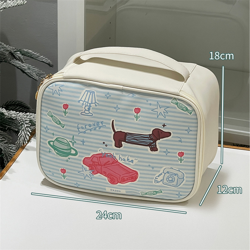 2024 nueva bolsa de cosméticos linda para mujer, bolsa de almacenamiento portátil a prueba de agua de gran capacidad, bolsa de almacenamiento, bolsa de lavado de viaje