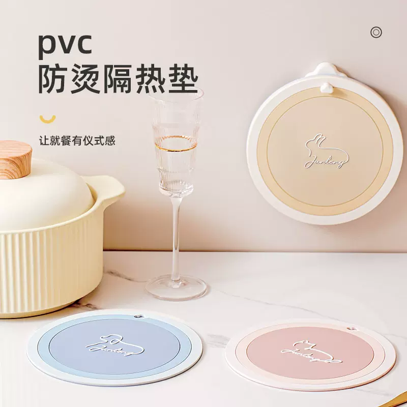 软胶隔热垫防烫餐桌家用圆形碗垫耐高温暖阳渐变餐垫锅垫防烫批发