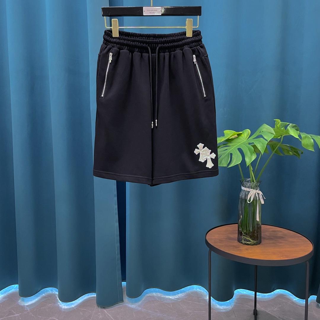 2025 Summer New Ch Cro High Version Horseshoe Letter Zipper Pocket Shorts Casual Shorts for Men and Women