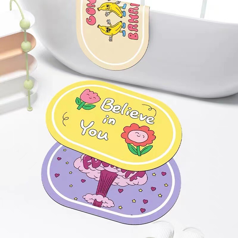 Bathroom door absorbent floor mat cute personality soft mat bathroom door mat absorbent non-slip floor mat carpet