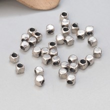 S925纯银方形方块大孔配件 复古做旧DIY手工串珠材料饰品配饰批发