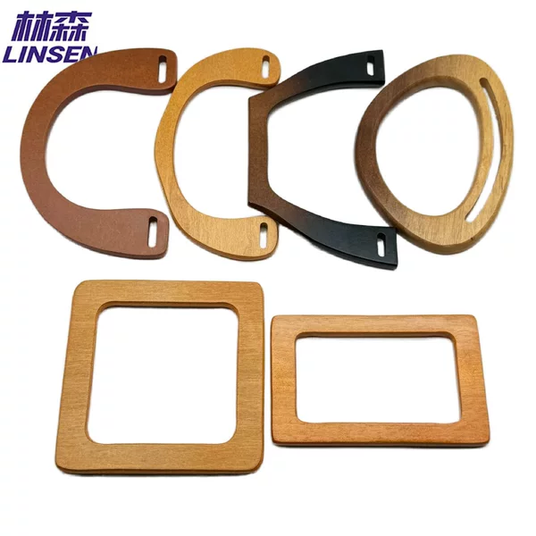 Wooden handle bag portable ring U-shaped handle diy handmade bag accessories bag handle high-end versatile