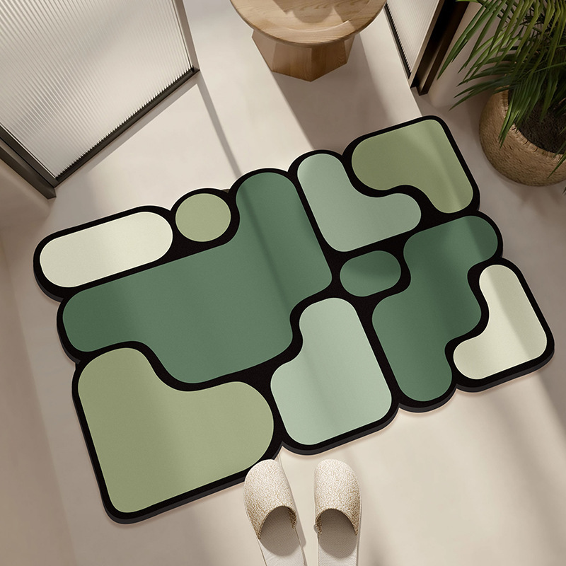 Cross-Border Amazon Simple Spliced Diatomaceous Earth Absorbent Non-Slip Bathroom Floor Mat, Stain-Resistant Foot Mat for Bathroom Entrance