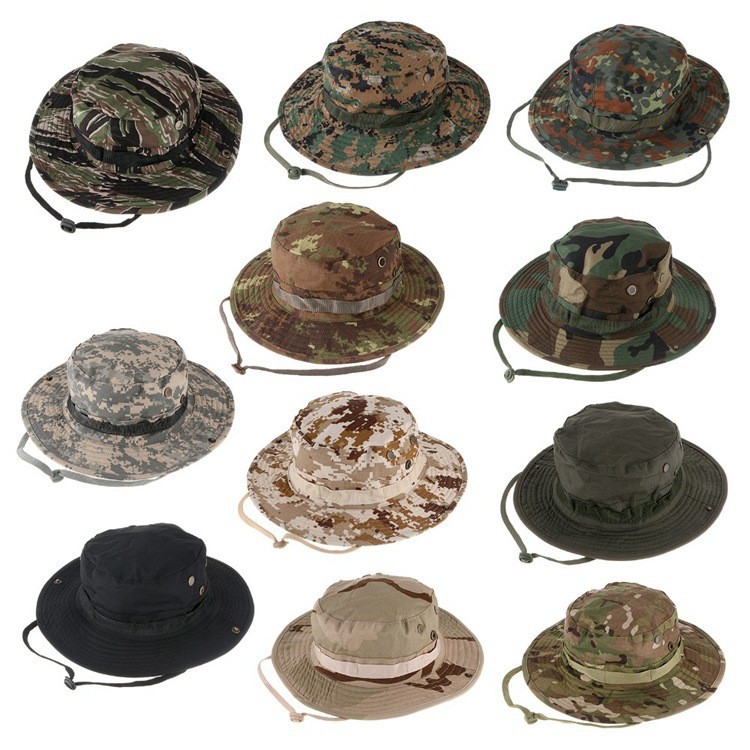 Outdoor Camouflage Casual Round-Brimmed Beanie Hat Military Camouflage Round-Brimmed Hat Fishing Sun Hat Fisherman Hat Camouflage Hat