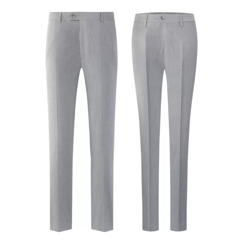 2022新款男女同款春秋色纺弹力薄款休闲长裤中腰直筒耳仔西装裤