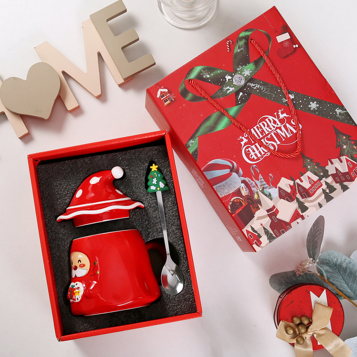 Regalos de Navidad transfronterizos dibujos animados creativos Santa Claus tazas de cerámica regalos de Navidad tazas de regalo