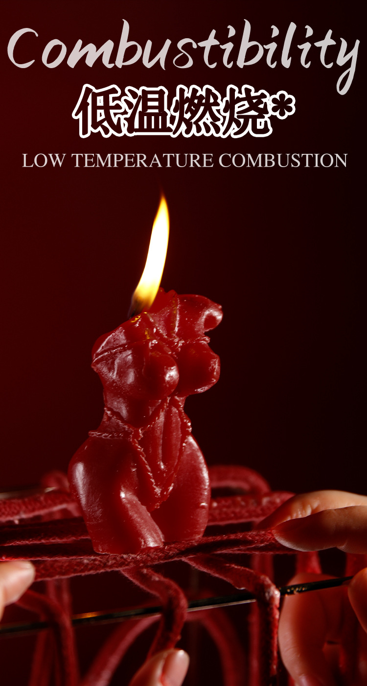 Jiuai Cat Claw Rose Low-Temperature Massage Candle, Soy Wax, 42°C, Red — detail image 21