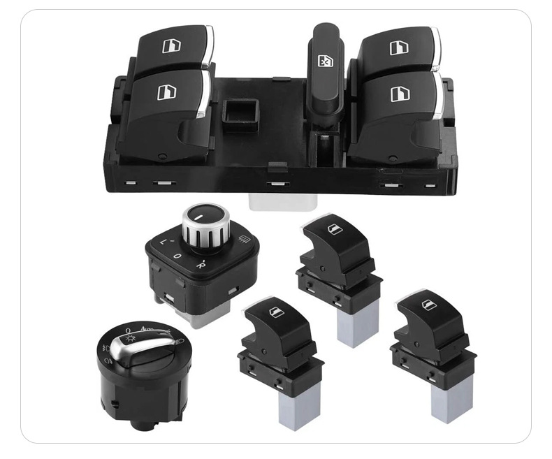 Glass Lift Switch 6-Piece Set Suitable for Volkswagen Magotan Sagitar Golf 5Nd959857 Headlight Switch