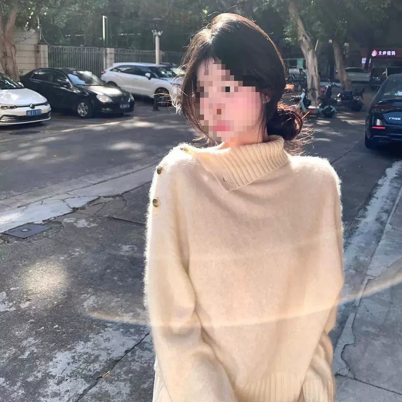 Ленивый стиль дизайн с высоким воротником свитер женский свободный осенью и зимой