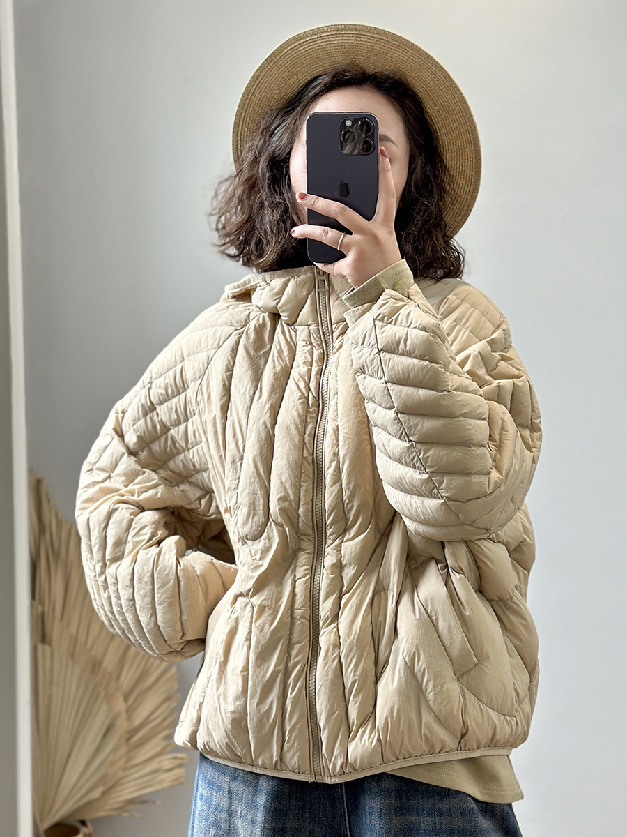 demi-season fashionable short down jacket