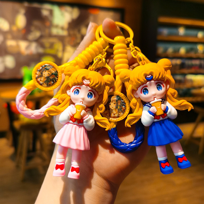 Knitted Cartoon Sailor Moon Keychain Couple Car Bag Pendant Tsukino Usagi Doll Keychain Knitted Cartoon Sailor Moon Keychain Couple Car Bag Pendant Tsukino Usagi Doll Keychain