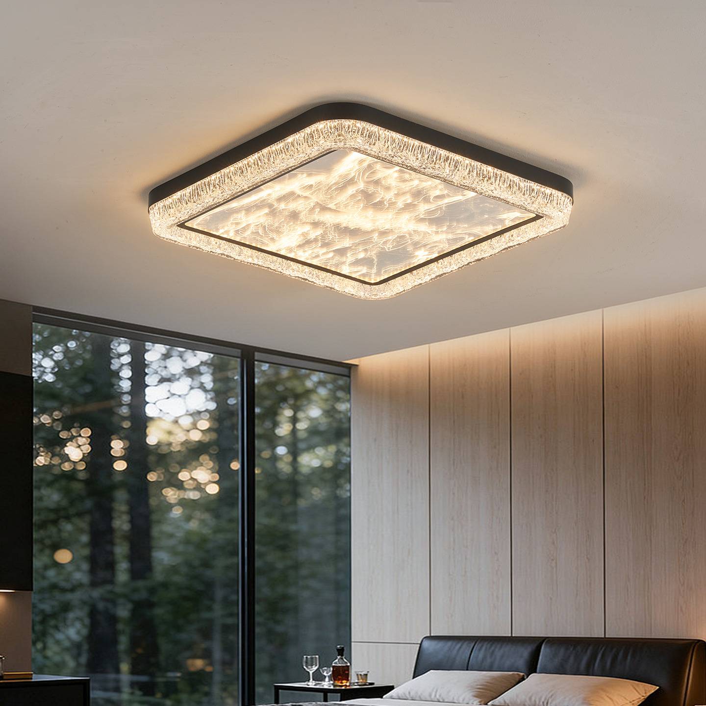 Italia minimalista cristal sala de estar luz de techo simple lujo ligera atmósfera de hielo agrietado creativo nuevo tipo de luz principal del pasillo 536L