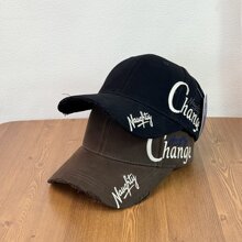 街头时髦新款硬顶显脸小百搭鸭舌帽女韩版字母刺绣棒球帽男网红帽