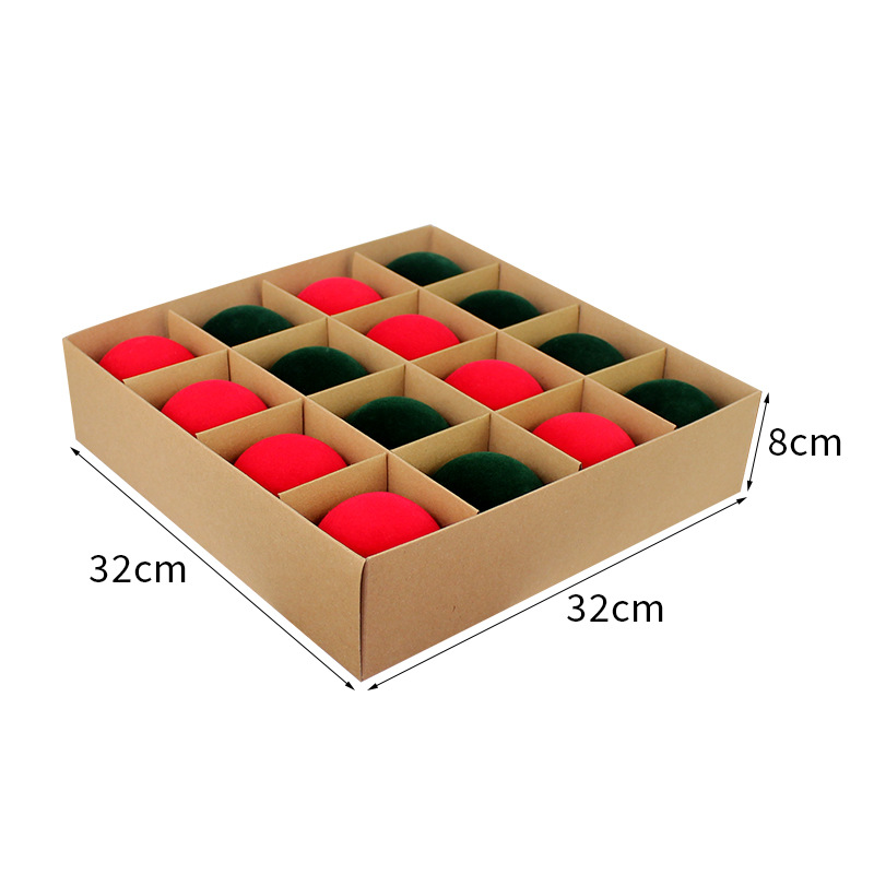 Bolas de Navidad flocadas 8CM / 16pcs flocadas bolas de Navidad decoraciones navideñas fábrica tienda directa Navidad