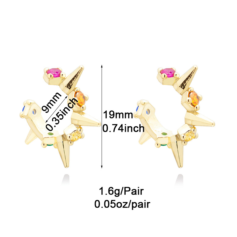 3g Weight Copper Ear Needle Material Zircon Inlay Material Ear Studs Classification 1 Pair Quantity Holiday, Daily Occasion Copper Material Solid Color Pattern Women's Gender Inlay Design Simple Style, Classic Style Style 1 Pair Simple Style Classic Style Solid Color Inlay Copper Zircon Ear Studs 无