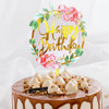 INS Cross -border Color India Birthday Cake Account Light -colored Flower Happy Birthday Cake Decoration