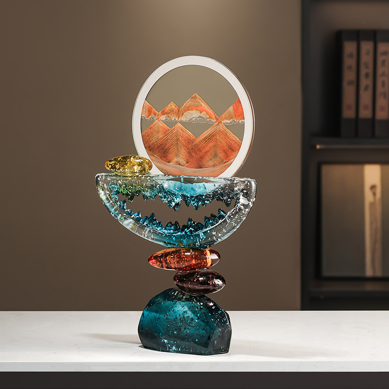 批发时来运转摆件流沙画高级感客厅电视柜玄关软装饰品办公室摆设