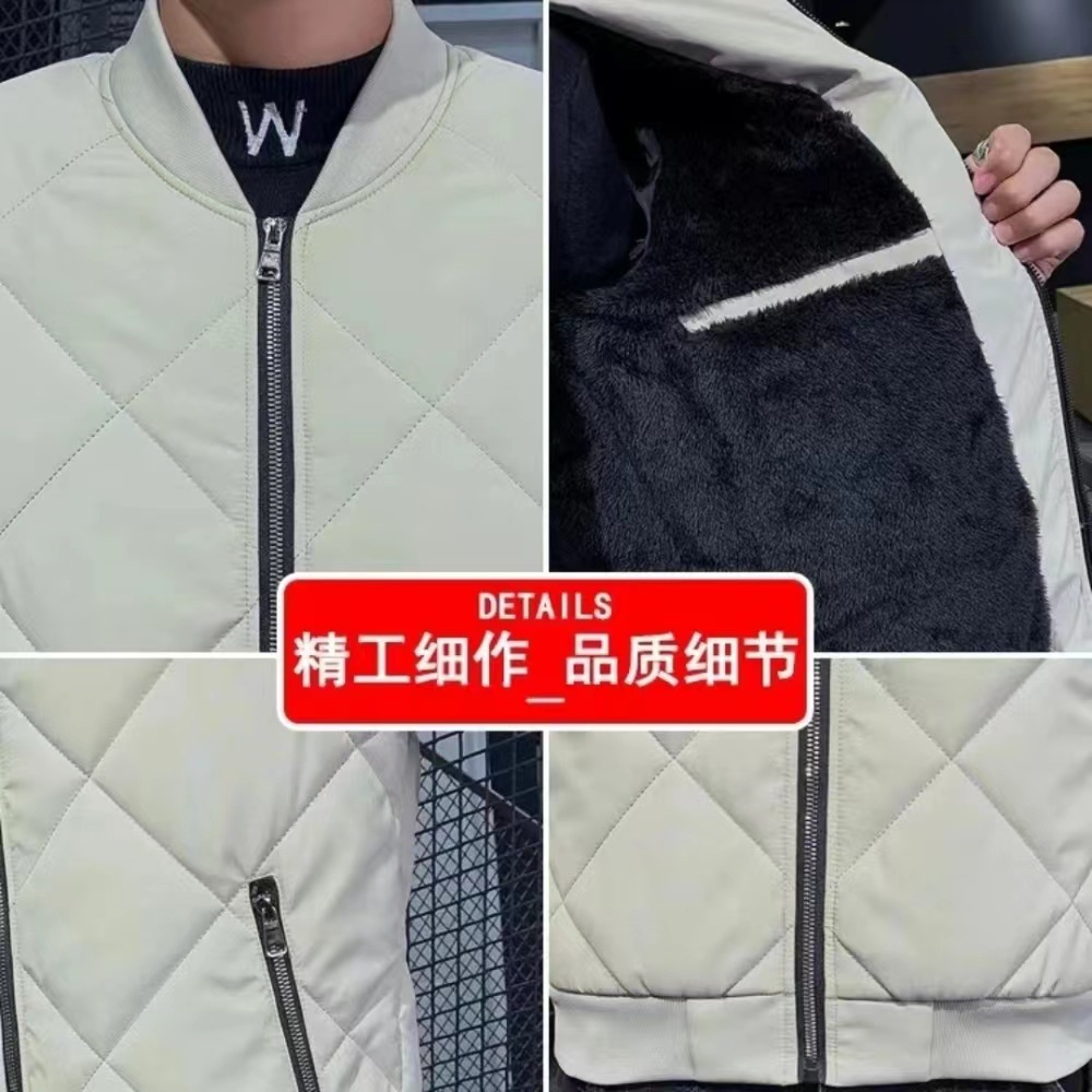 Abrigo de Algodón con Cuello Alto para Hombre, Otoño-Invierno 2025, Nuevo Modelo Grueso y Cálido, Exclusivo para Amazon Transfronterizo