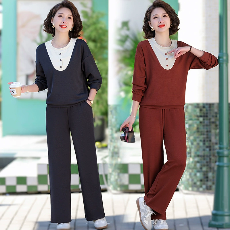 Мода дикий набор из двух частей темперамента, лоскутная одежда для женщин