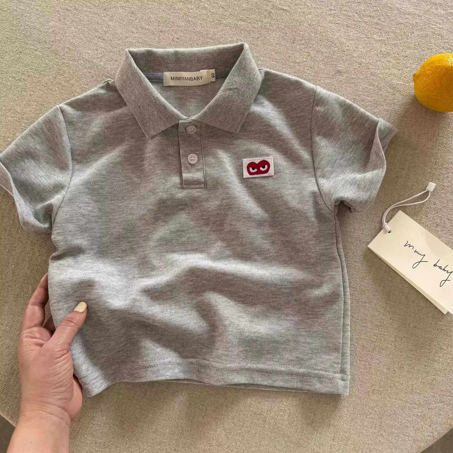 Детская polo футболка японского стиля, короткий рукав, унисекс, размеры 90–140 см