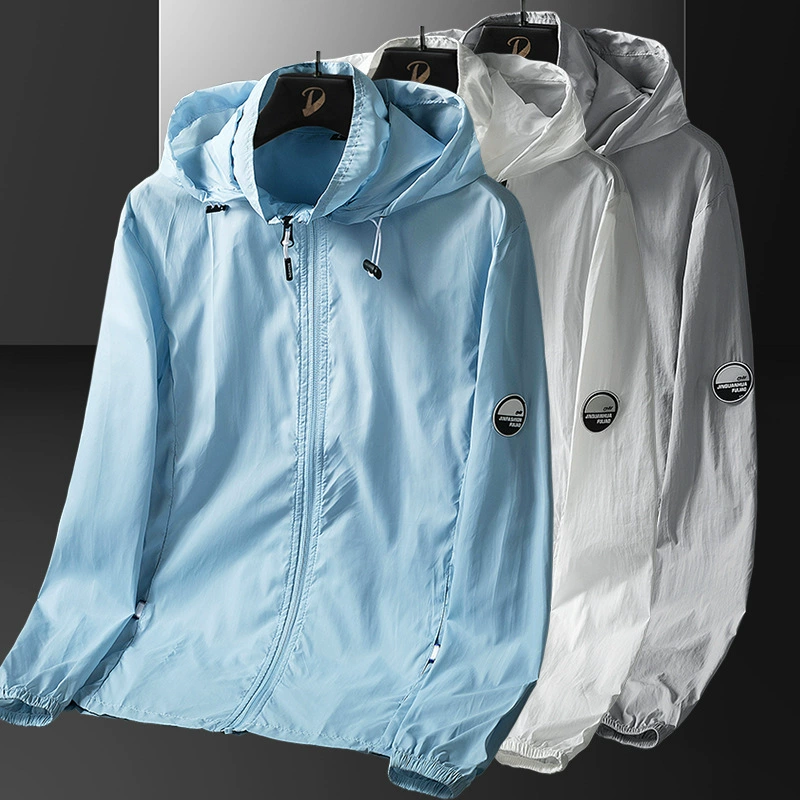Солнцезащитный костюм для мужчин 2021 лето новый ультра-тонкий и проницаемый солнцезащитный крем из ледяного шелка на открытом воздухе куртка куртка для мужчин